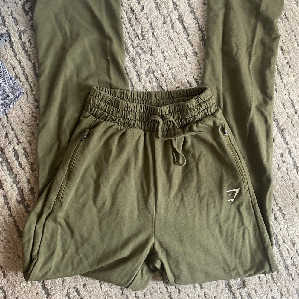 Olive green gum shark sweats